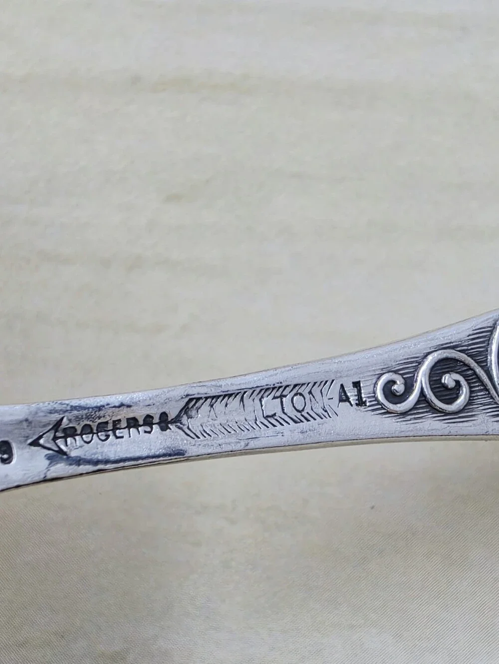Rogers Monarch Pattern Antique Salt Spoon Hamilton Silverplate Silverware